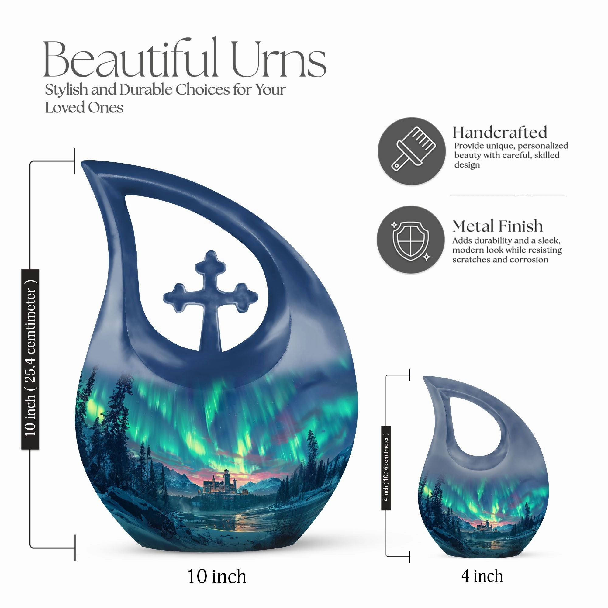 Northern Lights Memorial Urn -Small Containers For Cremated Ashes