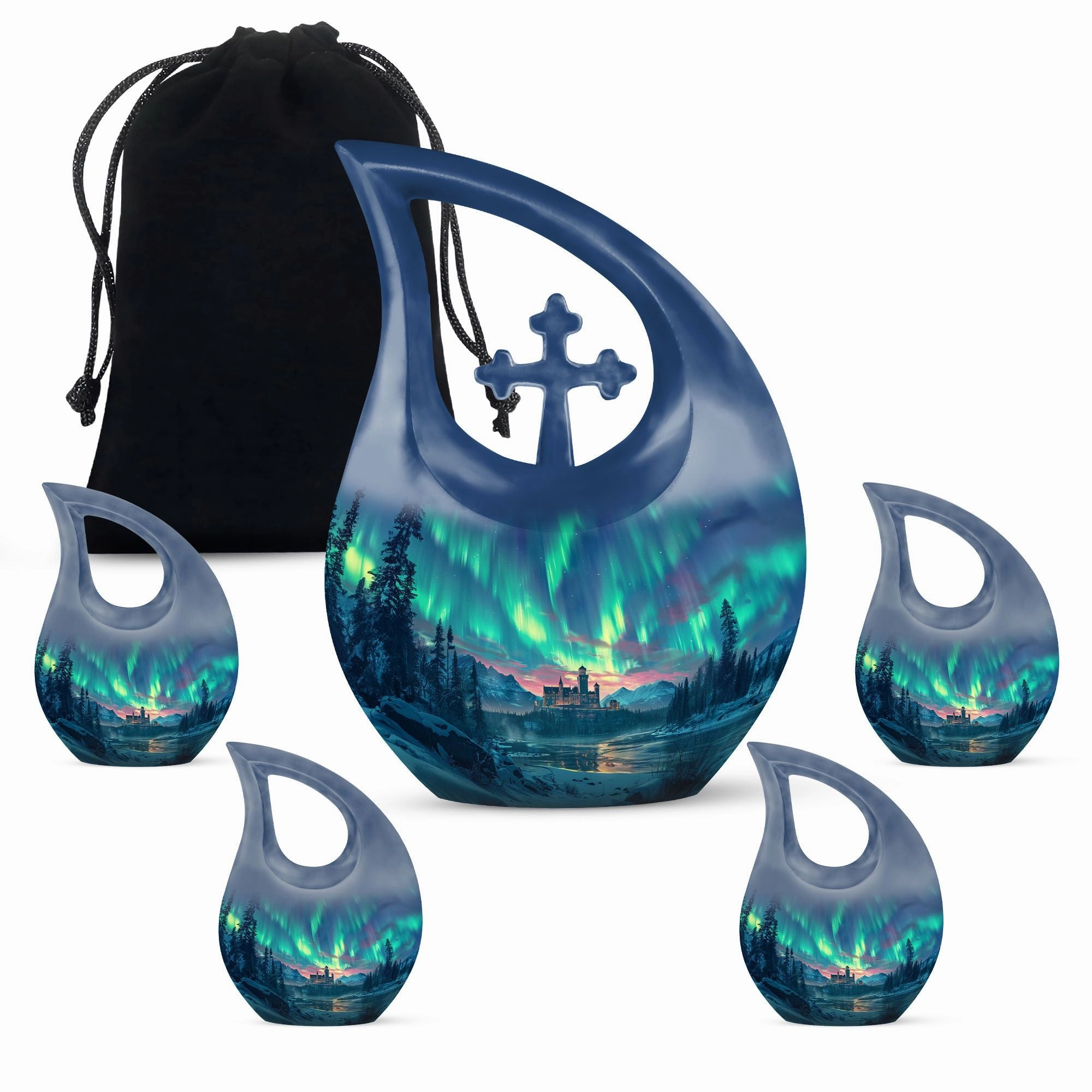 Northern Lights Memorial Urn -Small Containers For Cremated Ashes