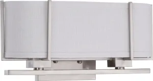 Nuvo Lighting 60-4344 Portia Collection Two Light Energy Efficiencient Fluorescent GU24 Bath Vanity Wall Mount in Brushed Nickel Finish