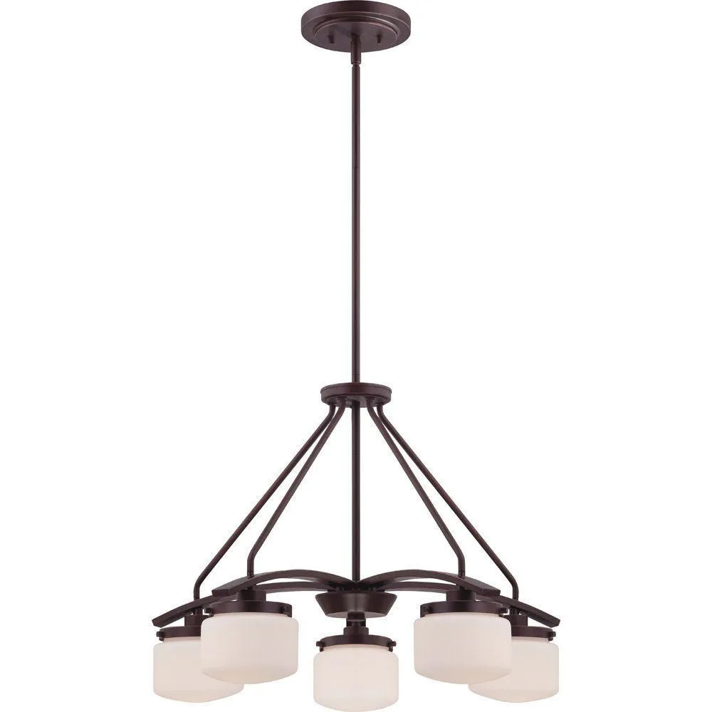 Nuvo Lighting 60-5125 Austin Collection Five Light Hanging Pendant Chandelier in Russet Bronze Finish
