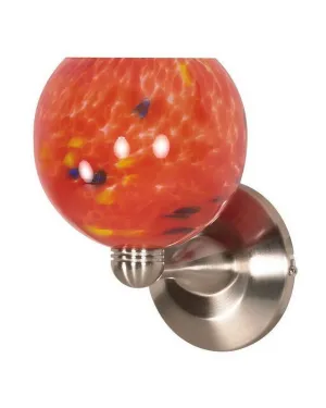 Nuvo Lighting 60-707 One Light Wall Sconce in Brushed Nickel Finish and Molten Lava Sphere Glass