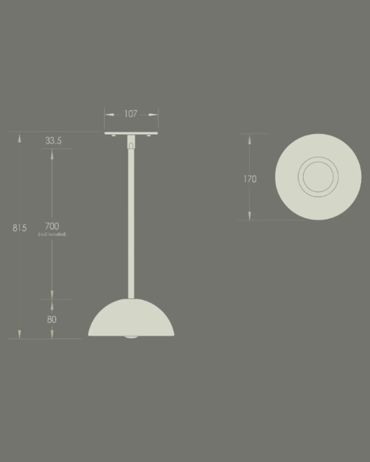 Onyx Stone Solid Rod Pendant | Aurelia