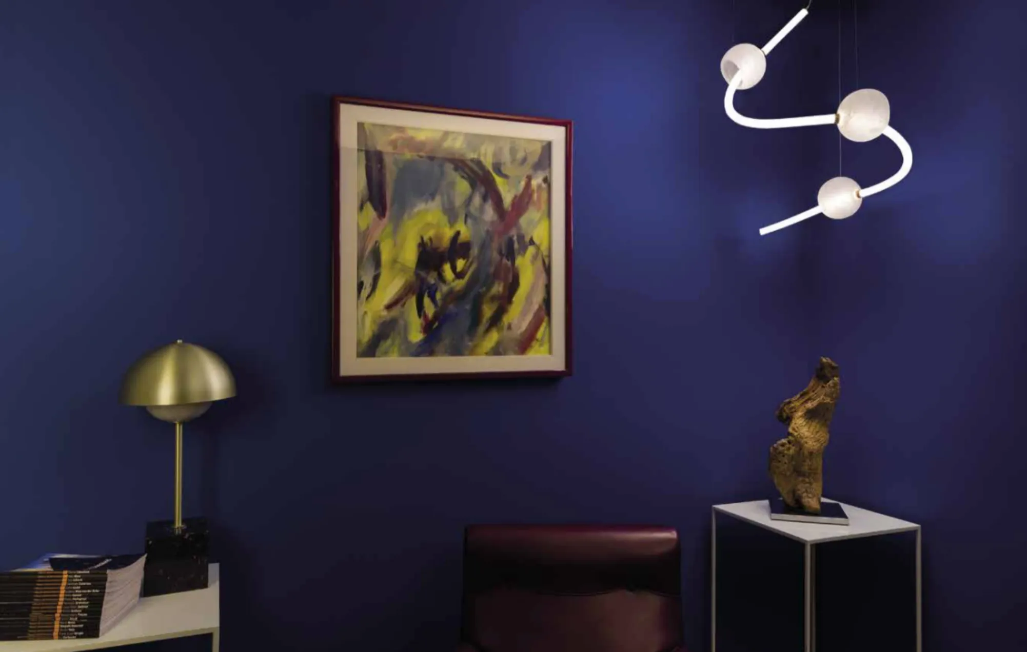 Orbital Led Bent Tube Chandelier With Alabaster Sphere Shades