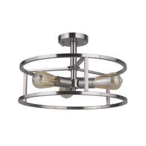 Phillip 3 Light Semi Flush - Satin Nickel
