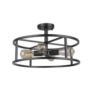 Phillip 4 Light Semi Flush - Black
