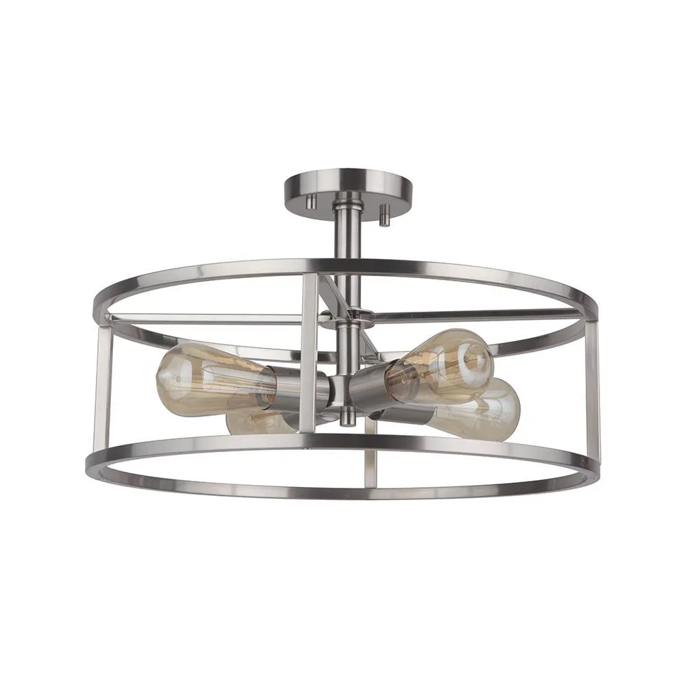 Phillip 4 Light Semi Flush - Satin Nickel