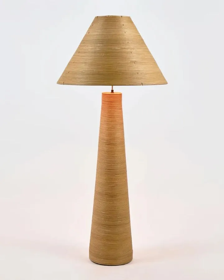Rattan Cone Shade Floor Lamp