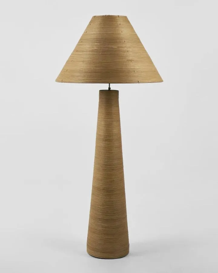 Rattan Cone Shade Floor Lamp