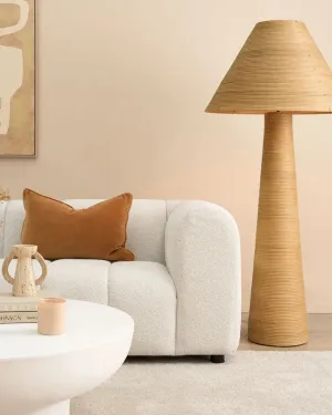 Rattan Cone Shade Floor Lamp