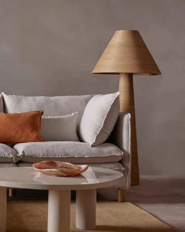 Rattan Cone Shade Floor Lamp