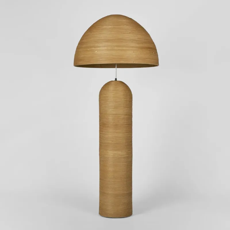 Rattan Dome Shade Floor Lamp