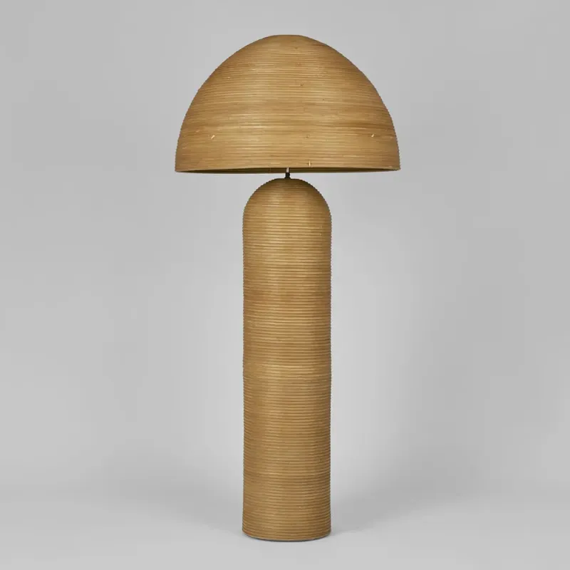 Rattan Dome Shade Floor Lamp