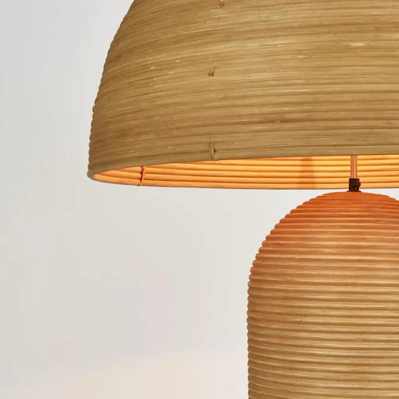 Rattan Dome Shade Floor Lamp