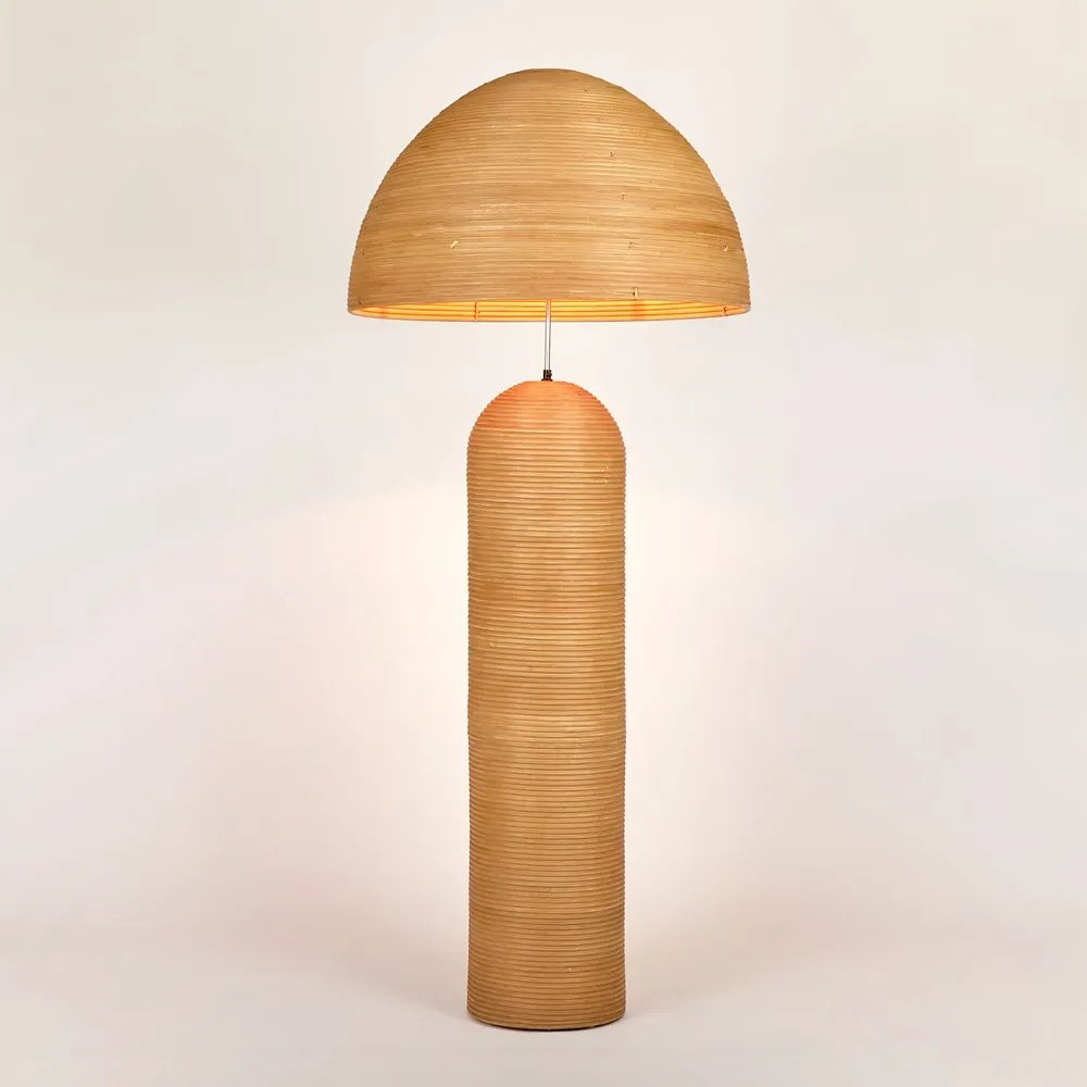 Rattan Dome Shade Floor Lamp