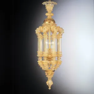 Rezzonico-Style Ceiling Lantern With 24 Carat Gold