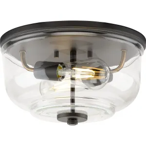 Rushton Collection Two-Light Clear Glass Flush Mount Ceiling Light