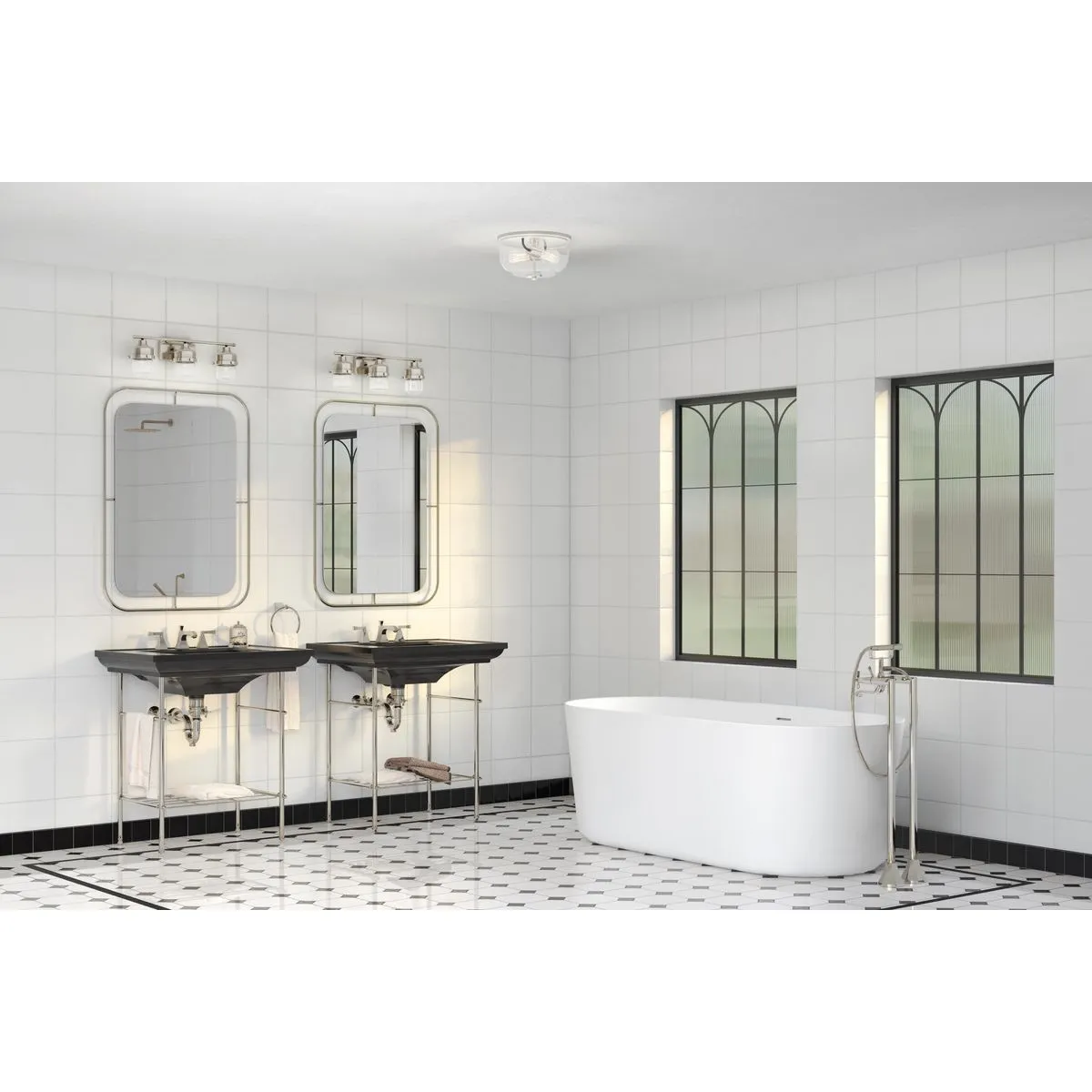 Rushton Collection Two-Light Clear Glass Flush Mount Ceiling Light