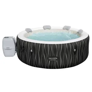 SaluSpa 60134E Hollywood AirJet Inflatable Circle Hot Tub Spa with Color-Changing LED Lights 4-6 Person with Pump #P08411