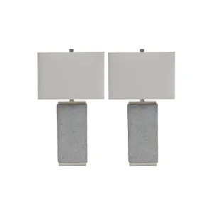 Signature Design By Ashley Amergin 2-Pc. Plastic Table Lamp - GRAY ONE SIZE