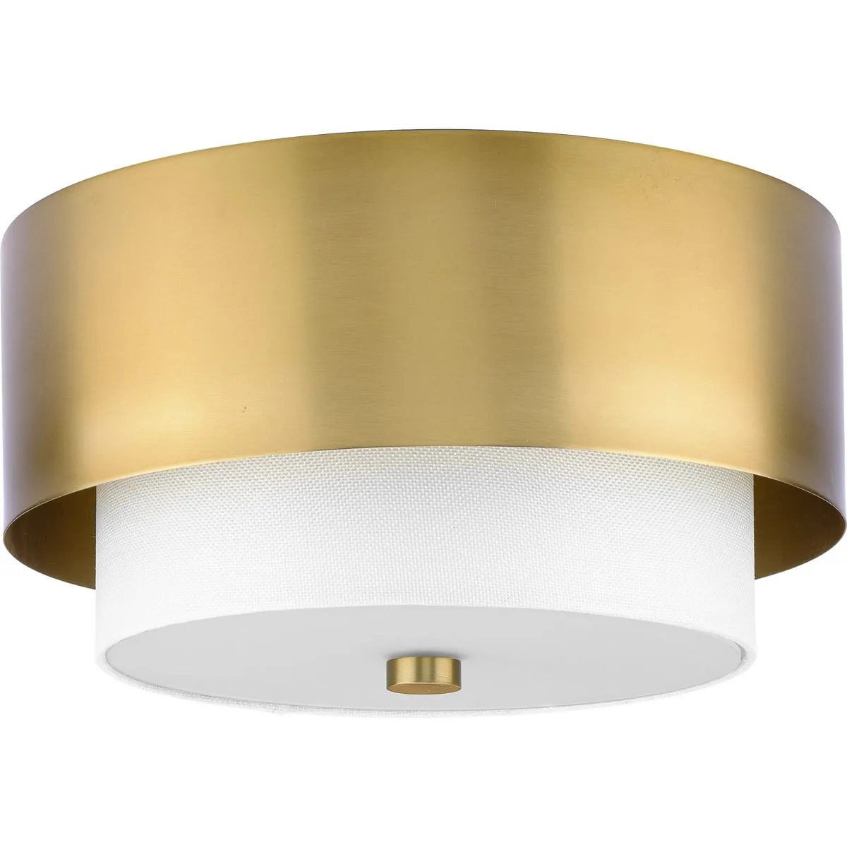 Silva Collection Two-Light White Linen Shade 14" Flush Mount