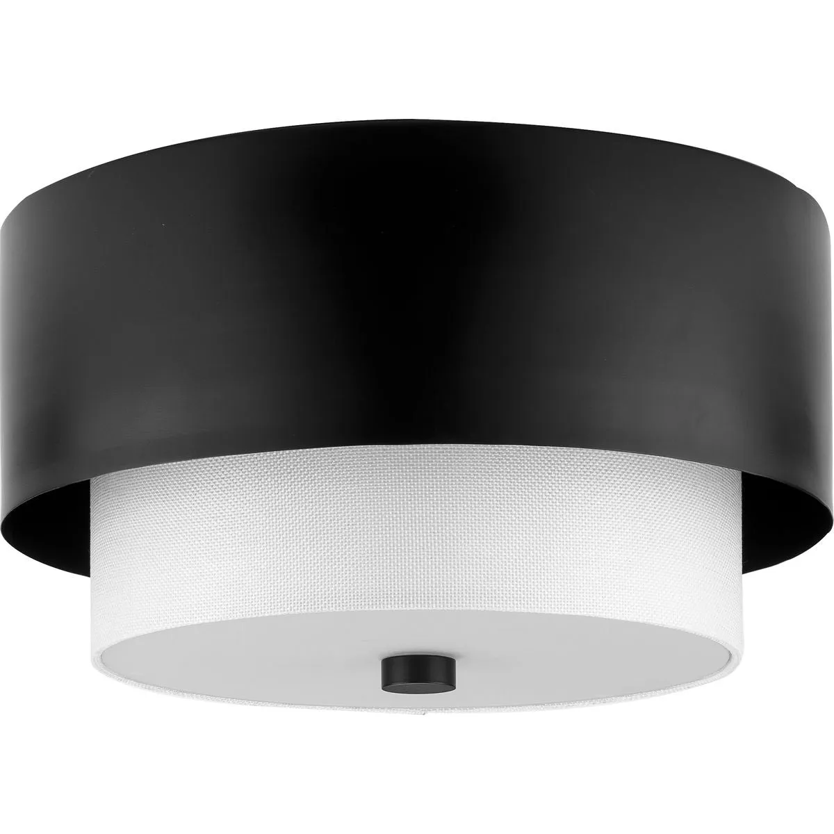 Silva Collection Two-Light White Linen Shade 14" Flush Mount