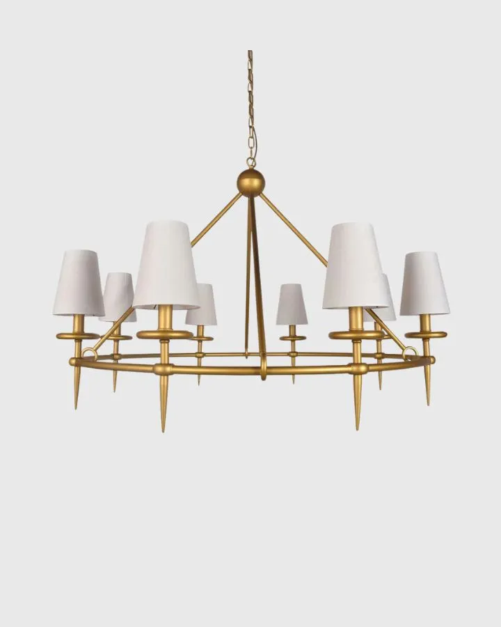 Sleek Brushed Gold Chandelier