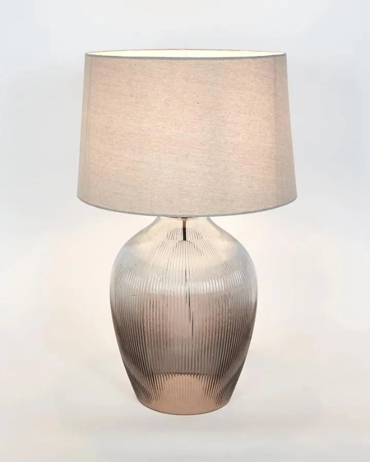 Smoked Glass Base Table Lamp