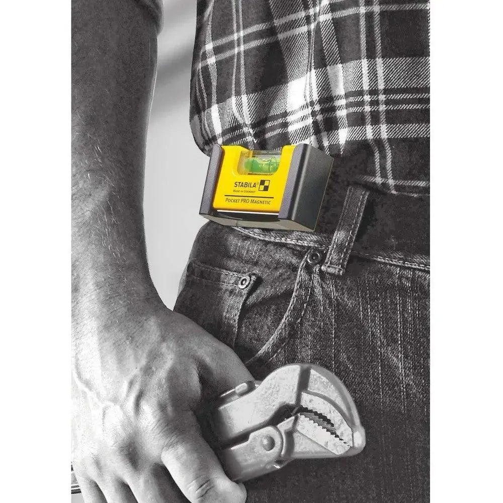 Stabila 11901 Magnetic Pocket Level PRO with Yellow Holster