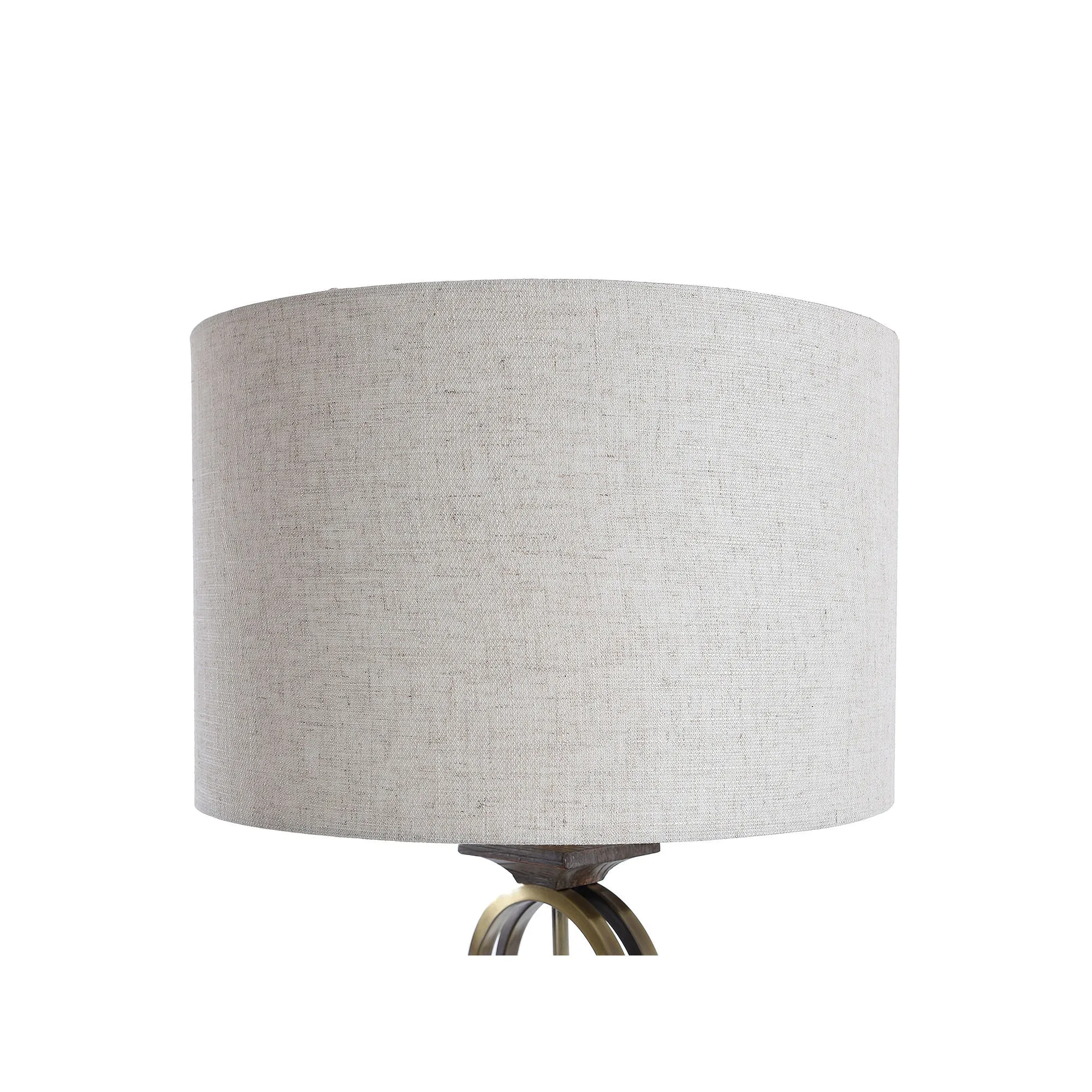 Stylecraft Brass Finish Ring With Moulded Wood Like Accents Steel Floor Lamp Brass