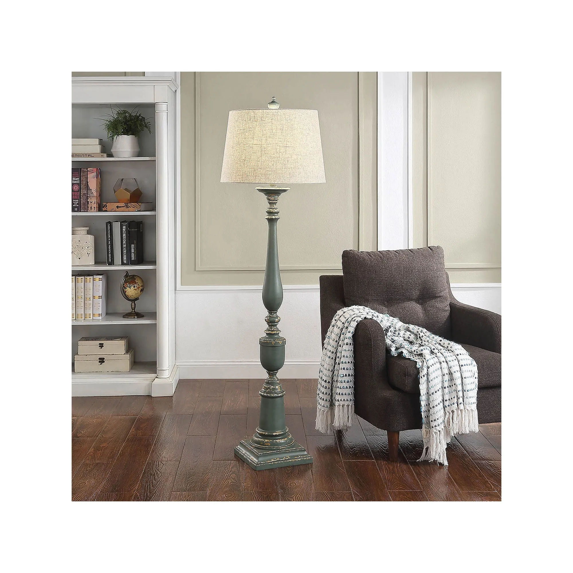StyleCraft Home Collection L72018DS Avignon Blue Floor Lamp