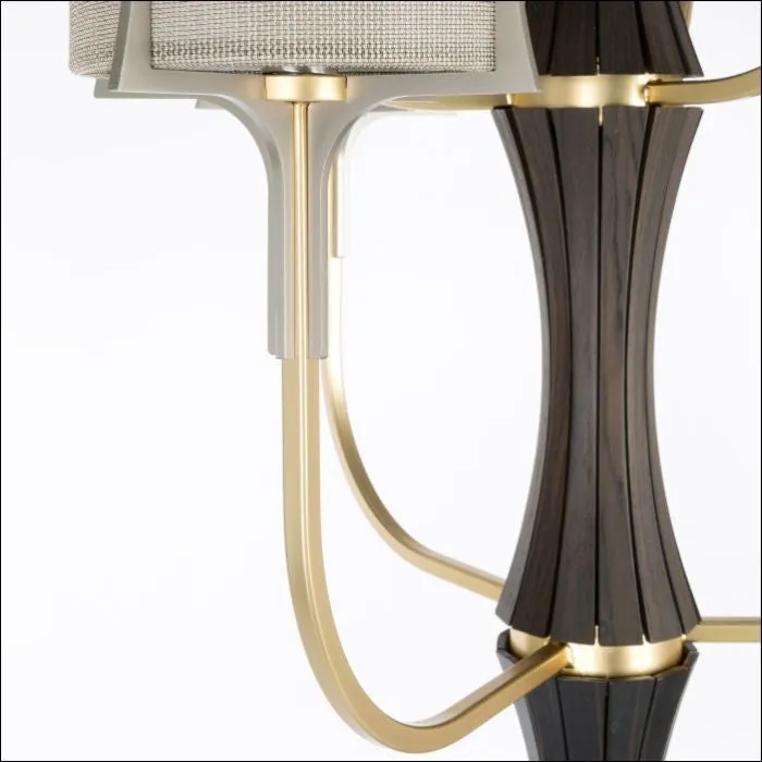 Stylish Modern Floor Lamp With Ebony Wood Frame