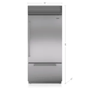 Sub-Zero BI36UIDSPHLH 36" Classic Over-And-Under Refrigerator/Freezer With Internal Dispenser