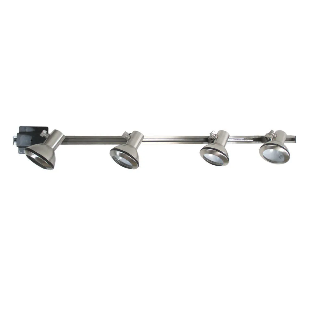 Sunset Lighting Track Head Kit F2953-80-4BN Four Brushed Nickel Heads with Brushed Nickel Track