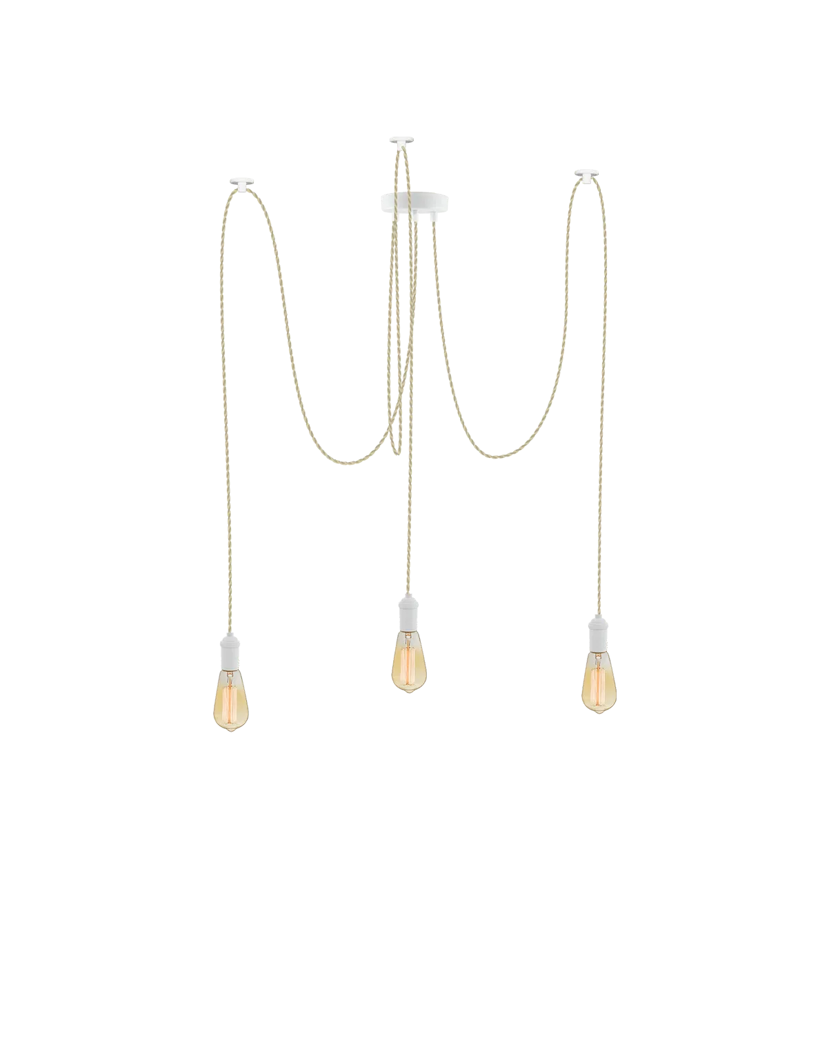 Swag Chandelier: Beige and White
