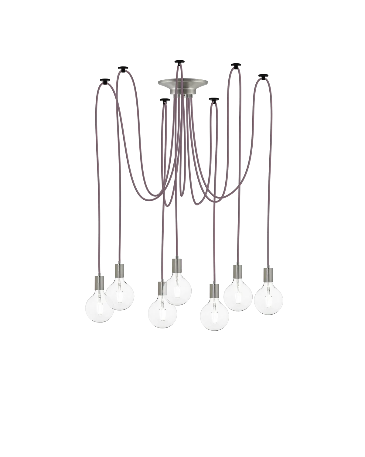 Swag Chandelier: Mauve and Nickel
