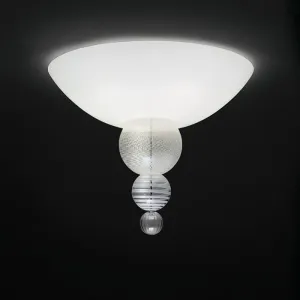 The Abaco White Murano Half Sphere Ceiling Light From Venini