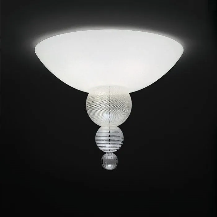 The Abaco White Murano Half Sphere Ceiling Light From Venini