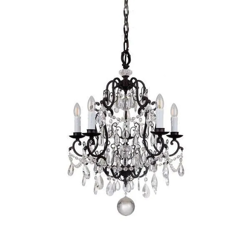 Traditional Bronze Crystal Tear Drop Pendant Chandeliers | Assorted Sizes