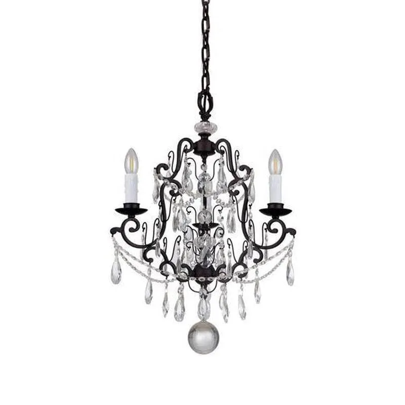 Traditional Bronze Crystal Tear Drop Pendant Chandeliers | Assorted Sizes