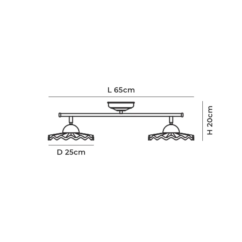 Traditional Scalloped Ceramic Linear Ceiling Light