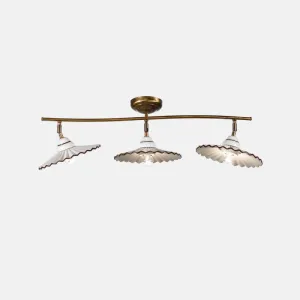 Traditional Scalloped Ceramic Linear Ceiling Light