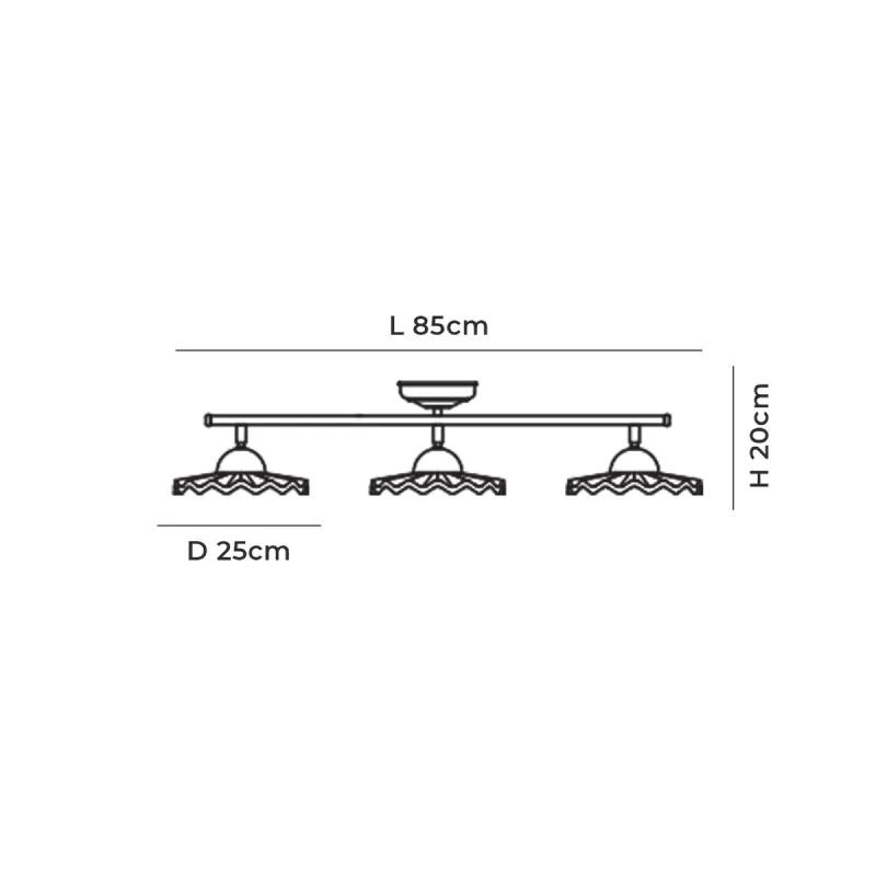 Traditional Scalloped Ceramic Linear Ceiling Light