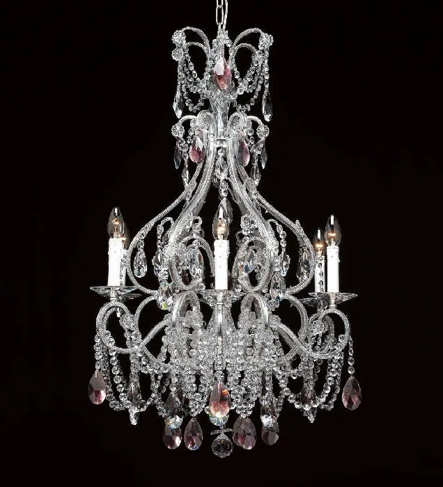 Traditional Silver Leaf Crystal Chandelier