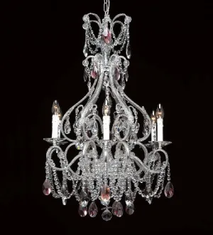 Traditional Silver Leaf Crystal Chandelier