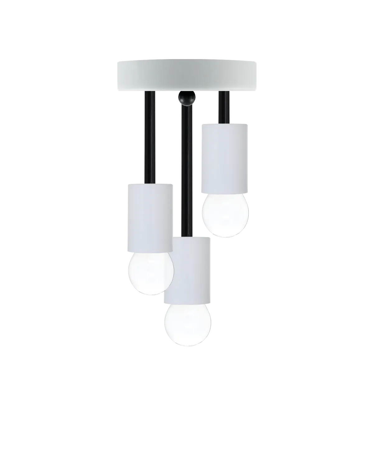 Triple Flush Mount: Modern Black and White