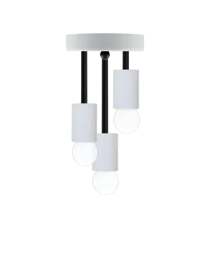 Triple Flush Mount: Modern Black and White
