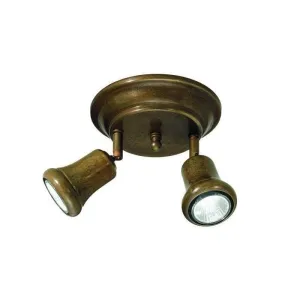 Two Light Antique Brass Spot Light | Italian Made