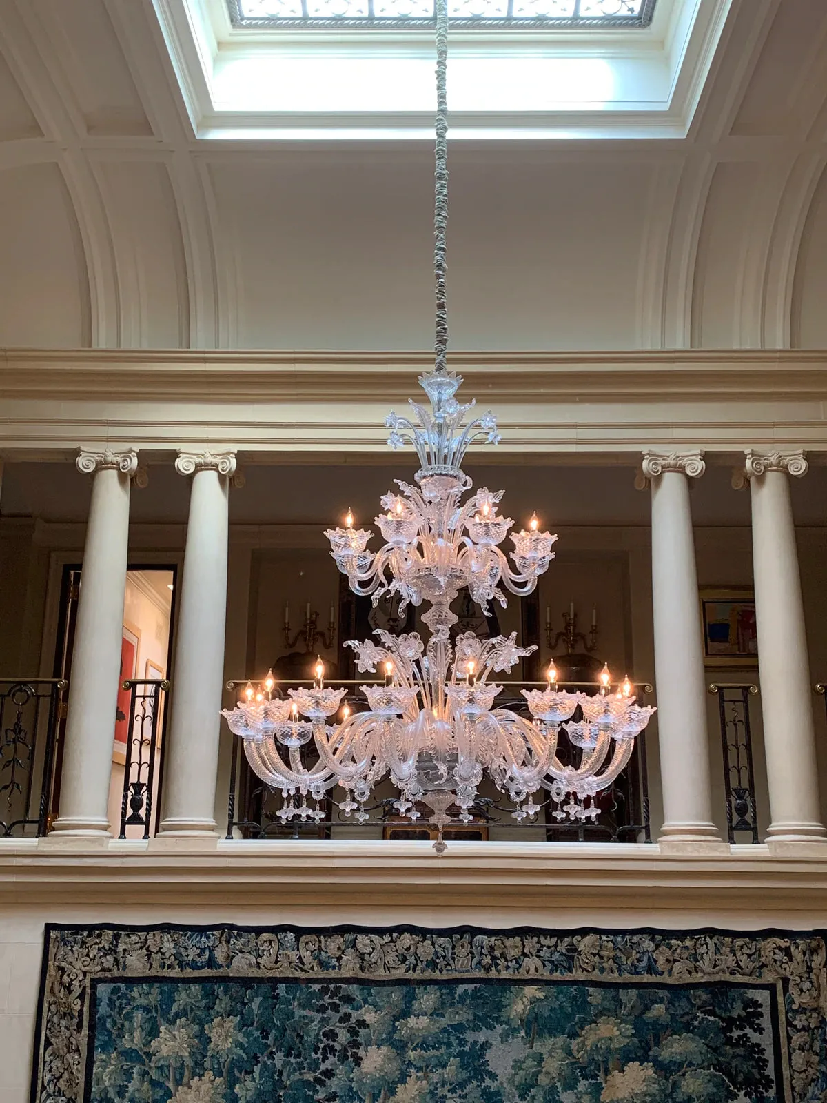 Two Tier Classic Pastoral Chandelier Clear Crystal Art Glass Flowers   Leaves