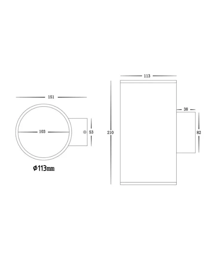 Up & Down Exterior Pillar Wall Light | TRIColour