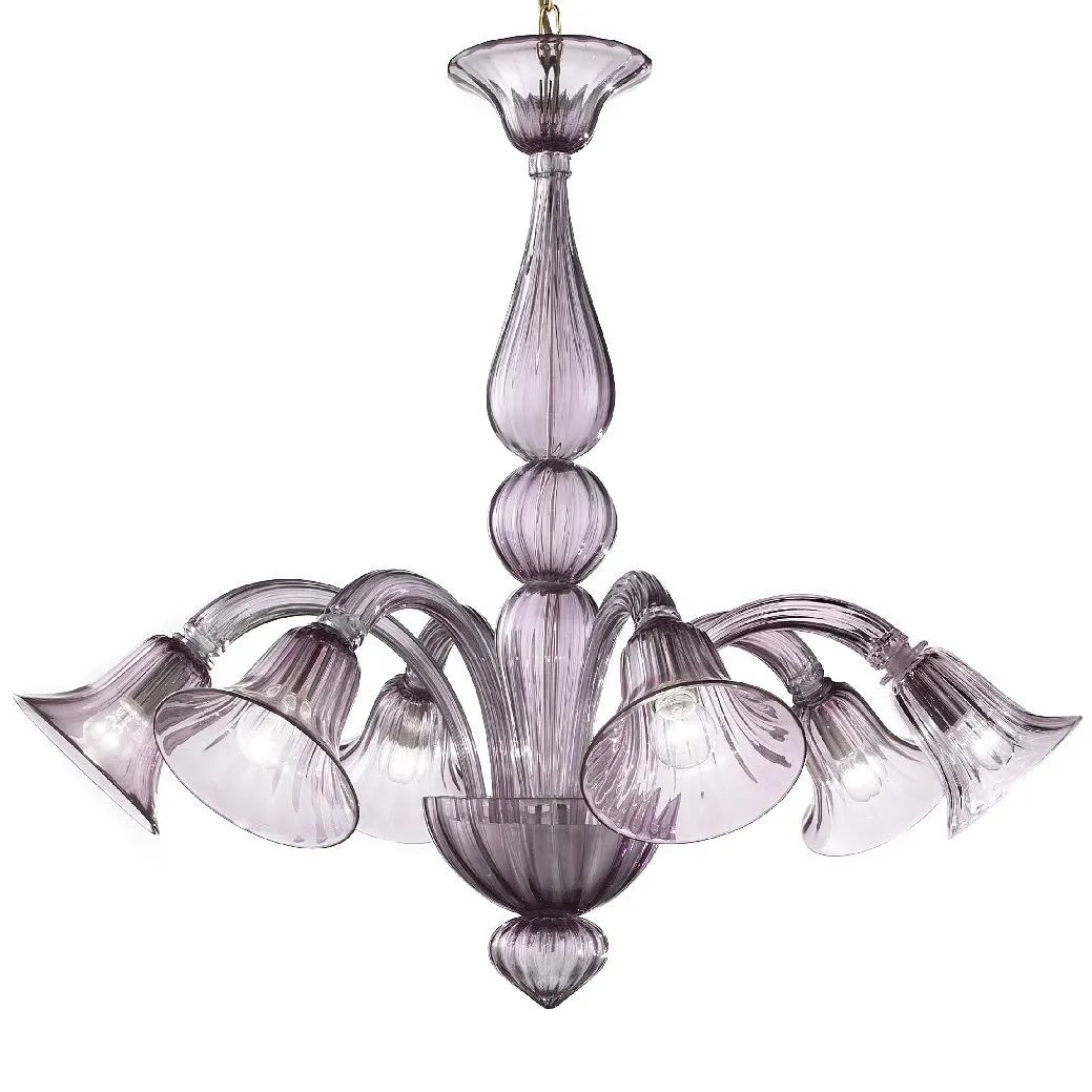 Venetian 6 light Murano Chandelier